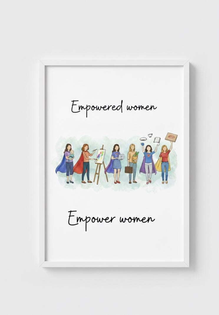 A4 poster Quote Art | yellow Typography Print | Modern Wall Decor | empowered women