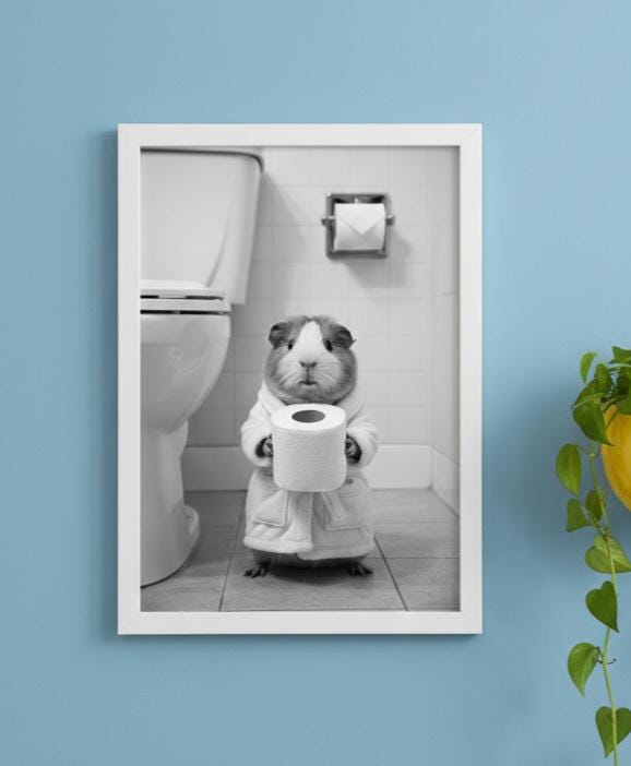 Funny Animal Photos guinea pig | toilet decor | bathroom decor