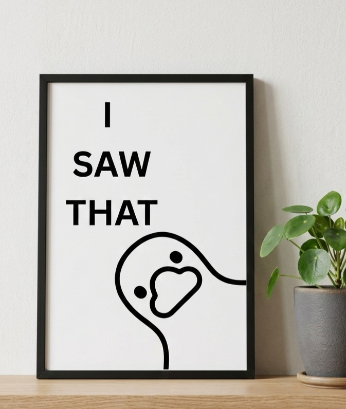 Funny "I Saw That" Poster: Humorous Home Decor, A4 Print