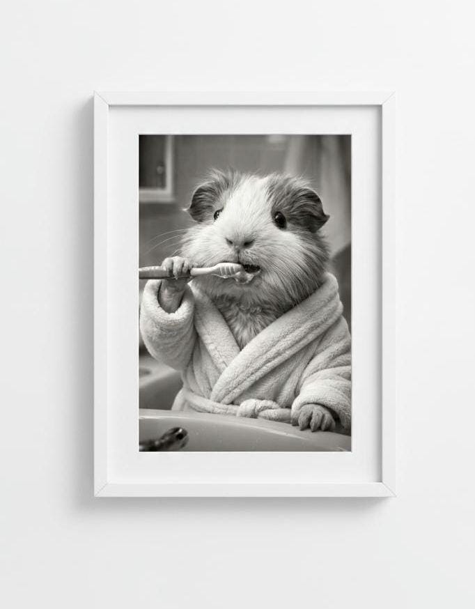 Funny Animal Photos guinea pig | toilet decor | bathroom decor