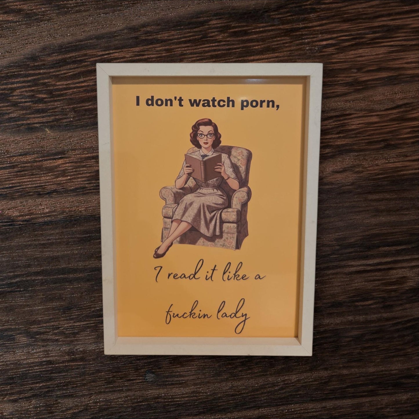 Framed 'I read it like a lady' Quote Print | Modern Typography Art