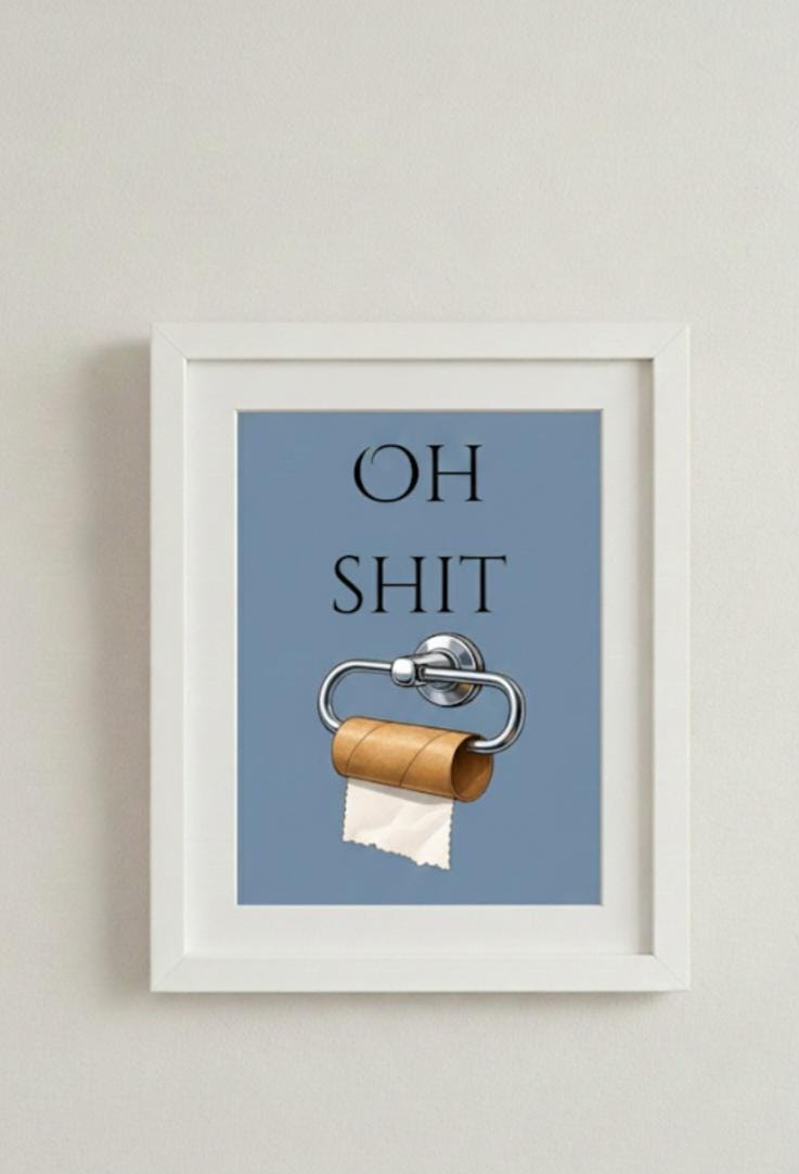 Funny "oh" A4 Print: Quirky Home Decor