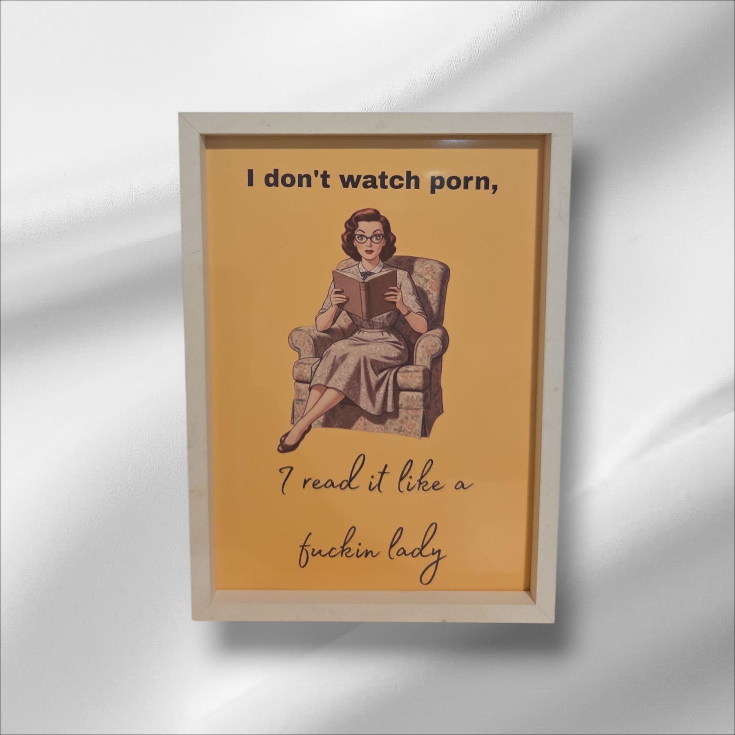 Framed 'I read it like a lady' Quote Print | Modern Typography Art