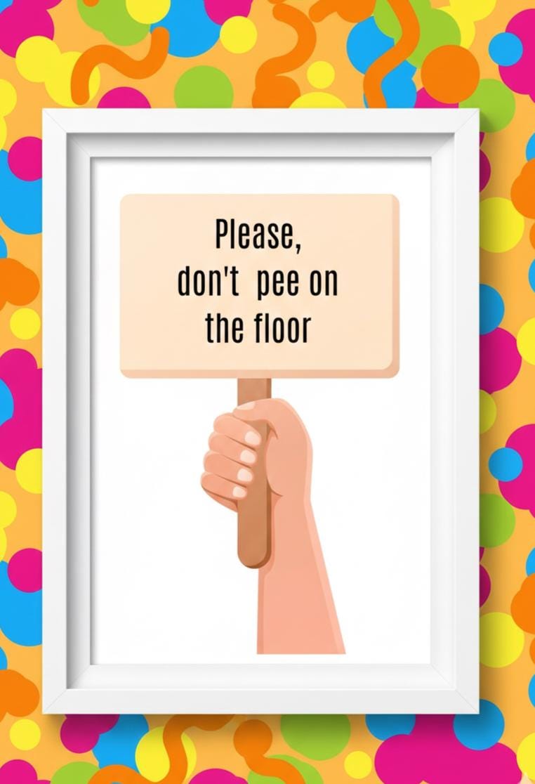 A4 poster 'dont pee on the floor " | Quote Print | Modern Typography Art | fun bathroom print