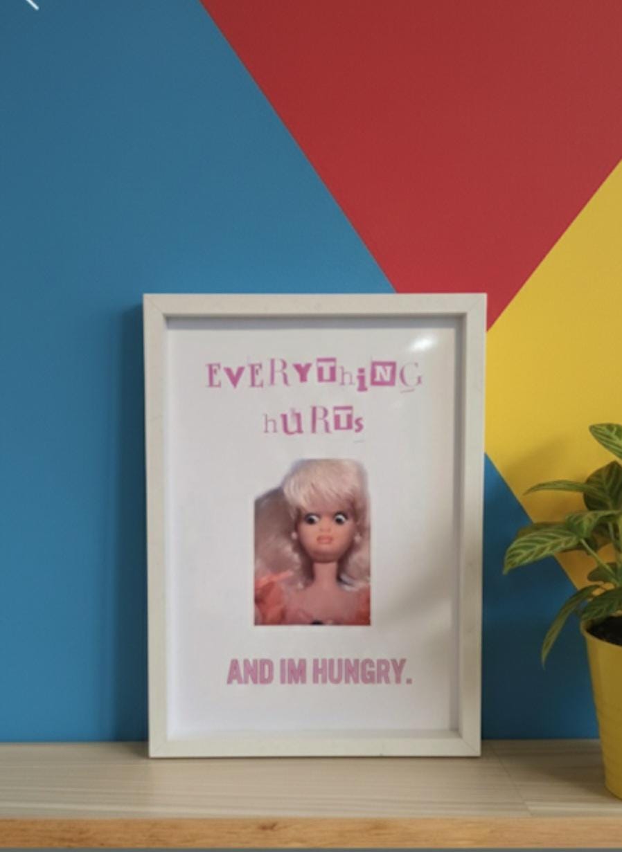 Everything hurts: Relatable Mental Health Humor Wall Art