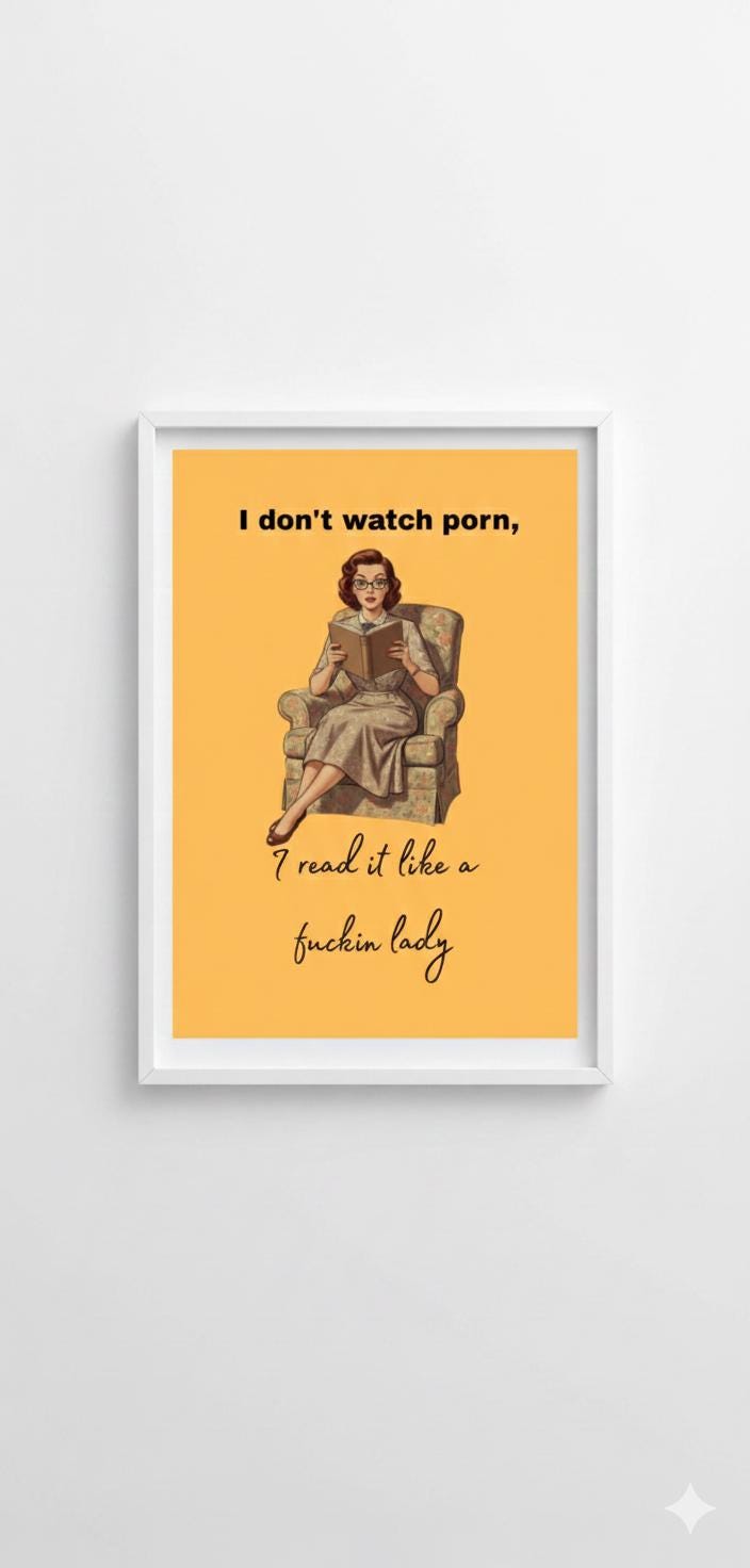 Framed 'I read it like a lady' Quote Print | Modern Typography Art