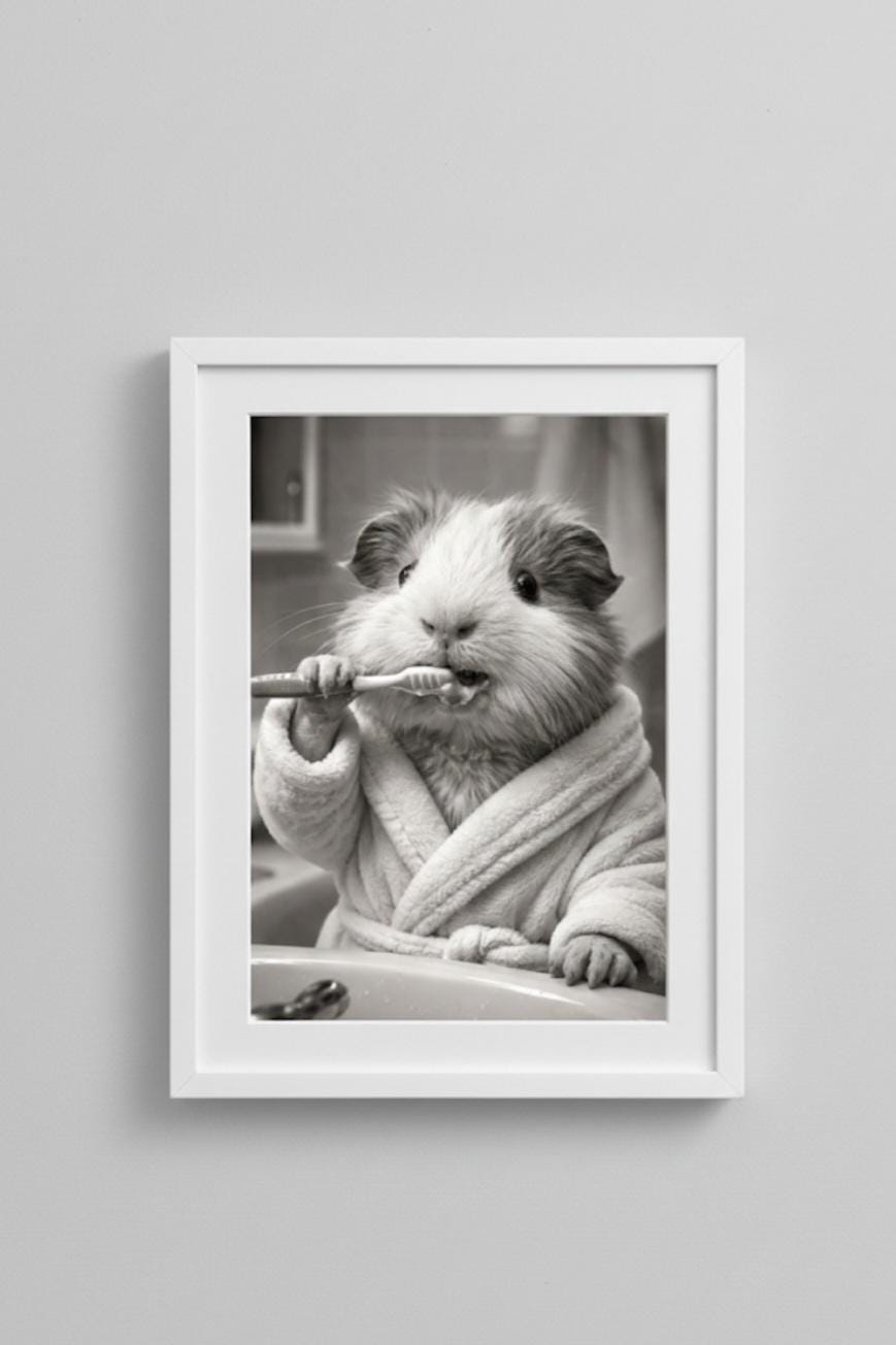Funny Animal Photos guinea pig | toilet decor | bathroom decor